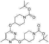 4-((2-(1-(叔丁氧基羰基)哌啶-4-氧基))-6-甲基-嘧啶-4-基氧基)哌啶-1-甲酸叔丁酯, , 结构式