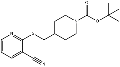 4-(3-氰基-吡啶-2-基硫烷基甲基)-哌啶-1-羧酸叔丁基酯,1353981-30-2,结构式