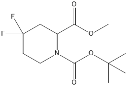 1-tert-butyl 2-Methyl 4,4-difluoropiperidine-1,2-dicarboxylate Structure
