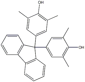 9,9-bis(3,5-dimethyl-4-hydroxyphenyl)fluorene Struktur