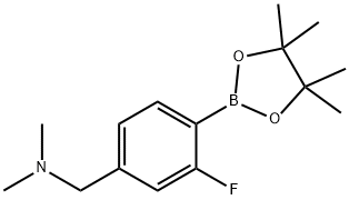 1-(3-Fluoro-4-(4,4,5,5-tetramethyl-1,3,2-dioxaborolan-2-yl)phenyl)-N,N-dimethylmethanamine Structure