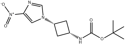 tert-butyl (1s,3s)-3-(4-nitro-1H-iMidazol-1-yl)cyclobutylcarbaMate Structure