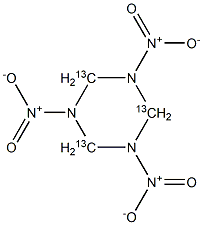 Hexahydro-1,3,5-trinitro-1,3,5-triazine (13C3) Solution, , 结构式