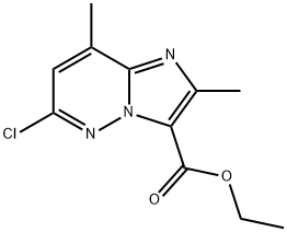 6-Chloro-2,8-diMethyl-iMidazo[1,2-b]pyridazine-3-carboxylic acid ethyl ester, 144294-37-1, 结构式
