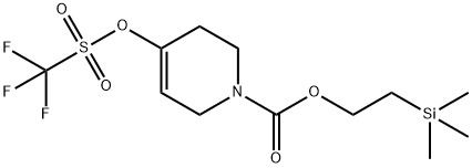 2-(三甲基甲硅烷基)乙基4-(((三氟甲基)磺酰)氧基)-5,6-二氢吡啶-1(2H)-羧酸叔丁酯, 375854-77-6, 结构式