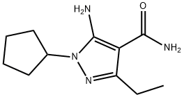 5-氨基-1-环戊基-3-乙基-1H-吡唑-4-甲酰胺, 158000-69-2, 结构式
