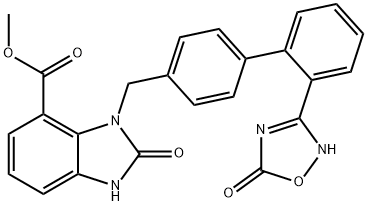 Methyl 2-oxo-3-((2'-(5-oxo-4,5-dihydro-1,2,4-oxadiazol-3-yl)biphenyl-4-yl)Methyl)-2,3-dihydro-1H-benzo[d]iMidazole-4-carboxylate Structure