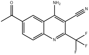 6-acetyl-4-aMino-2-(trifluoroMethyl)quinoline-3-carbonitrile Struktur