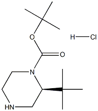 (S)-2-(叔丁基)哌嗪-1-羧酸叔丁酯盐酸盐 结构式