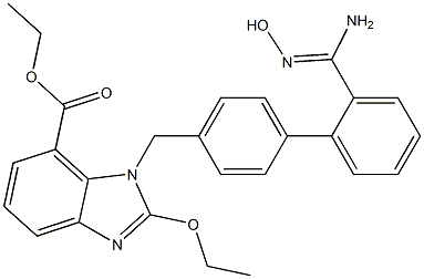 (Z)-ethyl 2-ethoxy-1-((2'-(N'-hydroxycarbaMiMidoyl)biphenyl-4-yl)Methyl)-1H-benzo[d]iMidazole-7-carboxylate Structure