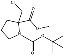 2-(氯甲基)吡咯烷-1,2-二羧酸1-叔丁基-2-甲酯, 1415562-66-1, 结构式