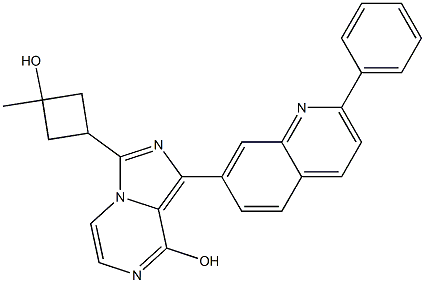 3-((1s,3s)-3-hydroxy-3-Methylcyclobutyl)-1-(2-phenylquinolin-7-yl)iMidazo[1,5-a]pyrazin-8-ol|3-((1S,3S)-3-羟基-3-甲基环丁基)-1-(2-苯基喹啉-7-基)咪唑并[1,5-A]吡嗪-8-醇