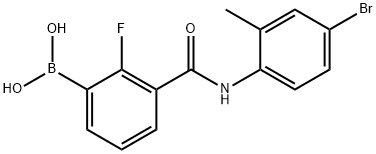 3-(4-BroMo-2-MethylphenylcarbaMoyl)-2-fluorobenzeneboronic acid, 97%, 2096330-97-9, 结构式