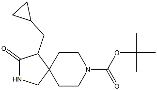 tert-butyl 4-(cyclopropylMethyl)-3-oxo-2,8-diazaspiro[4.5]decane-8-carboxylate Struktur