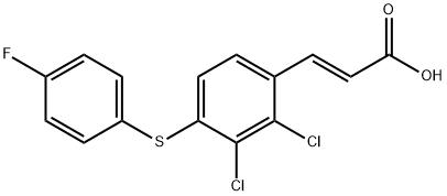 (E)-3-(2,3-二氯-4-((4-氟苯基)硫代)苯基)丙烯酸, 929215-38-3, 结构式