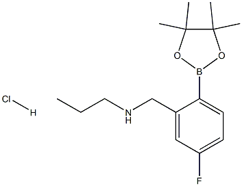 {[5-Fluoro-2-(tetramethyl-1,3,2-dioxaborolan-2-yl)phenyl]methyl}(propyl)amine hydrochloride Structure