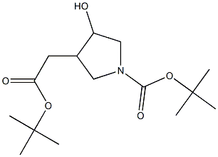 tert-butyl 3-((tert-butoxycarbonyl)Methyl)-4-hydroxypyrrolidine-1-carboxylate Structure