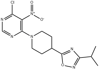 5-(1-(6-chloro-5-nitropyriMidin-4-yl)piperidin-4-yl)-3-isopropyl-1,2,4-oxadiazole 结构式