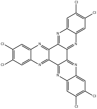 2,3,8,9,14,15-ヘキサクロロジキノキサリノ[2,3-a:2′,3′-c]フェナジン 化学構造式