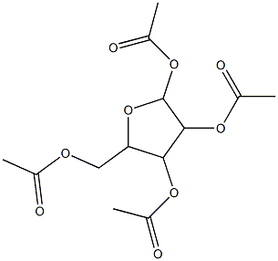 Acetic acid 3,4-diacetoxy-5-acetoxyMethyl-tetrahydro-furan-2-yl ester Struktur