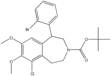 tert-butyl 1-(2-broMophenyl)-6-chloro-1,2,4,5-tetrahydro-7,8-diMethoxybenzo[d]azepine-3-carboxylate Struktur