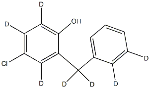 p-Chloro-o-benzylphenol-d7, , 结构式