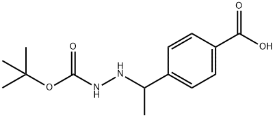 4-(1-(2-(tert-butoxycarbonyl)hydrazinyl)ethyl)benzoic acid Struktur