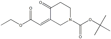 (Z)-Tert-butyl 3-(2-ethoxy-2-oxoethylidene)-4-oxopiperidine-1-carboxylate Structure