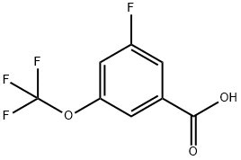 3-フルオロ-5-(トリフルオロメトキシ)安息香酸 化学構造式