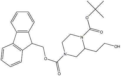 4-(9H-fluoren-9-yl)Methyl 1-tert-butyl 2-(2-hydroxyethyl)piperazine-1,4-dicarboxylate 结构式