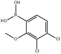 (3,4-二氯-2-甲氧基苯基)硼酸, 2096329-64-3, 结构式