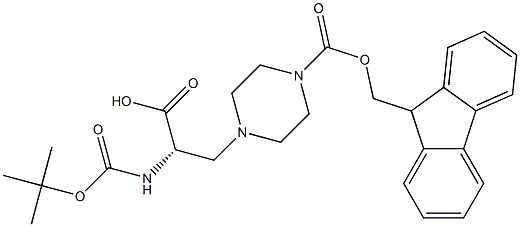 (S)-1-FMOC-4-(2-BOC-AMINO-2-CARBOXYETHYL)PIPERAZINE, , 结构式