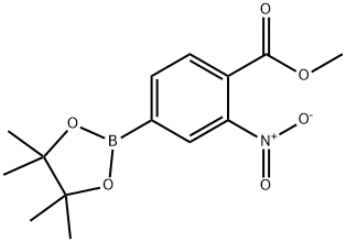 Methyl 2-nitro-4-(4,4,5,5-tetramethyl-1,3,2-dioxaborolan-2-yl)benzoate, 1402238-34-9, 结构式