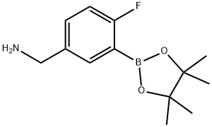 5-アミノメチル-4-2ルオロフェニルボロン酸, ピナコールエステル 化学構造式