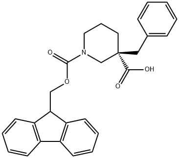 (R)-FMOC-3-苄基-哌啶-3-羧酸, 1354752-72-9, 结构式
