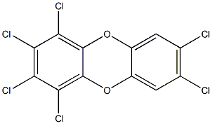 1,2,3,4,7,8-Hexachlorodibenzo-p-dioxin 50 μg/mL in Toluene 结构式