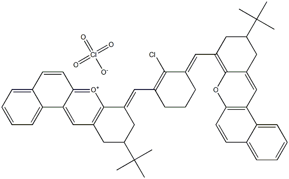 10-tert-Butyl-8-[3-(10-tert-butyl-10,11-dihydro-9H-benzo[a]xanthen-8-ylmethylene)-2-chloro-cyclohex-1-enylmethylene]-8,9,10,11-tetrahydro-benzo[a]xanthenylium perchlorate Struktur
