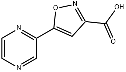 5-(2-吡嗪基)异噁唑-3-甲酸, 1375064-55-3, 结构式