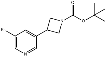 3-(5-BroMo-pyridin-3-yl)-azetidine- 1-carboxylic acid tert-butyl ester Struktur