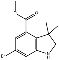 Methyl 6-broMo-3,3-diMethyl-2,3-dihydro-1H-indole-4-carboxylate Structure