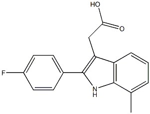[2-(4-Fluoro-phenyl)-7-Methyl-1H-indol-3-yl]-acetic acid Structure