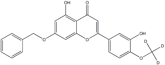 5-Hydroxy-2-(3-hydroxy-4-Methoxy-d3-phenyl)-7-(phenylMethoxy)-4H-1-benzopyran-4-one Structure