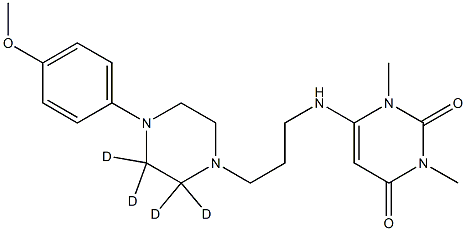 6-[[3-[4-(4-Methoxyphenyl)-1-piperazinyl-d4]propyl]aMino]-1,3-diMethyl-2,4(1H,3H)-pyriMidinedione, 1794780-14-5, 结构式