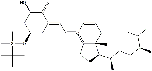 (1S,5R,E)-5-(tert-butyldiMethylsilyloxy)-3-((E)-2-((1R,3aS,7aR)-1-((2R,5S)-5,6-diMethylheptan-2-yl)-7a-Methyldihydro-1H-inden-4(2H,5H,6H,7H,7aH)-ylidene)ethylidene)-2-Methylenecyclohexanol Struktur