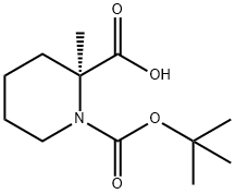 (S)-1-(叔丁氧基羰基)-2-甲基哌啶-2-甲酸,1415566-31-2,结构式