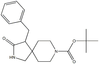 tert-butyl 4-benzyl-3-oxo-2,8-diazaspiro[4.5]decane-8-carboxylate Struktur