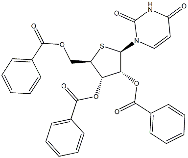 1-(2,3,5-Tri-O-benzoyl-4-thio-beta-D-ribofuranosyl)uracil Struktur