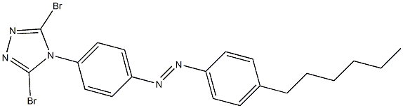 (E)-1-(4-(3,5 - 二溴-4H-1,2,4-三唑-4-基)苯基)-2-(4-己基苯基) 二氮烯, , 结构式