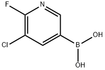 5-氯-6-氟吡啶-3-硼酸, 1366482-32-7, 结构式