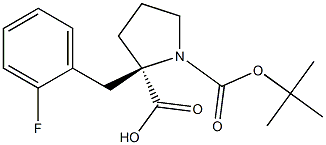 N-BOC-2-(2-氟苄基)-L-脯氨酸,,结构式